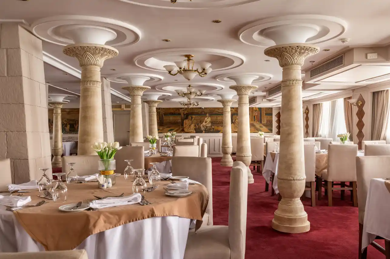 Restaurant aboard the MS Nile Crown III Nile Cruise Nile cruise